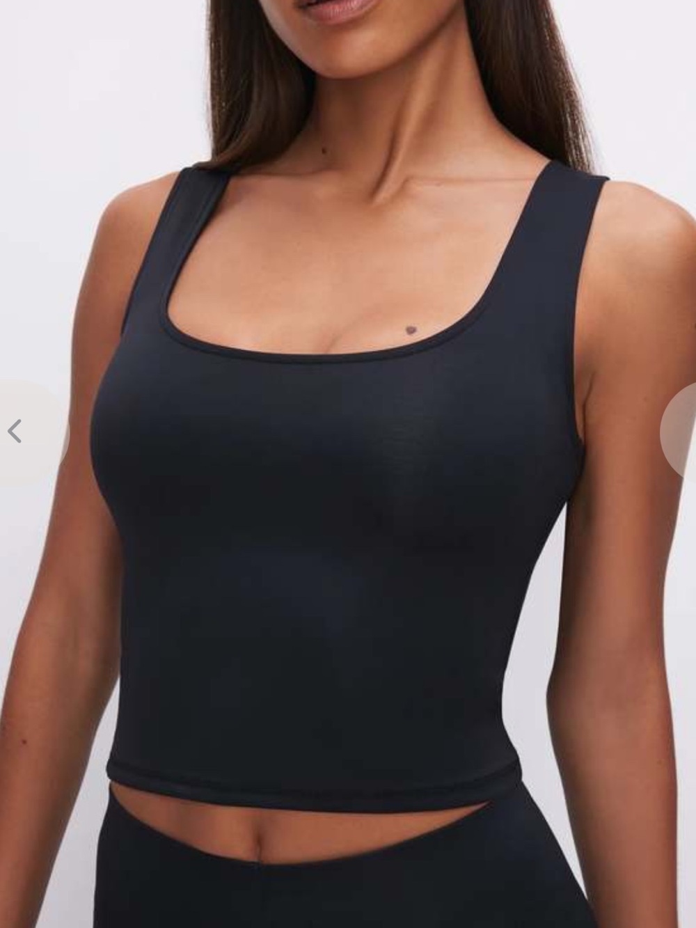 Good American Sz 1 / S scuba Scoop tank Top black cropped Minimalist Classic New